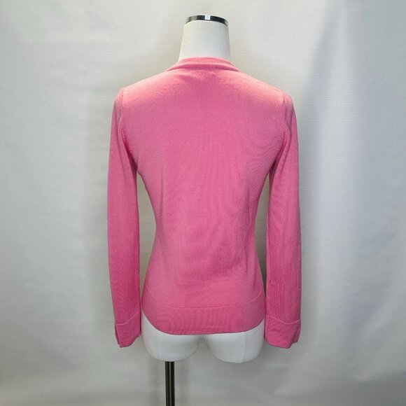Lilly Pulitzer Merino Wool Pink Argyle Cardigan Sweater Women's Size Small - Picture 3 of 12